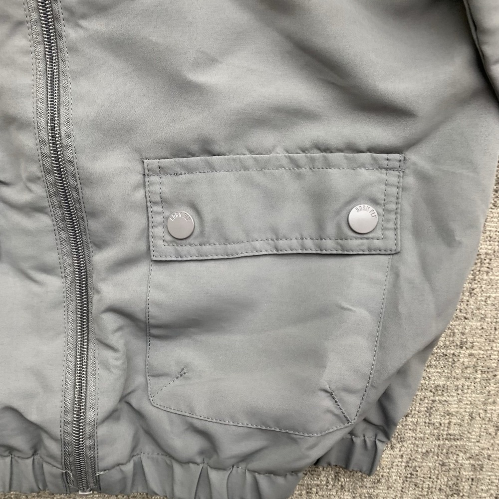 Born Fly Flight Style Windbreaker Full Zip Nylon Jacket Gray Big Kids M - Picture 4 of 11